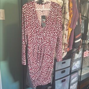 Maroon Polka Dot Dress